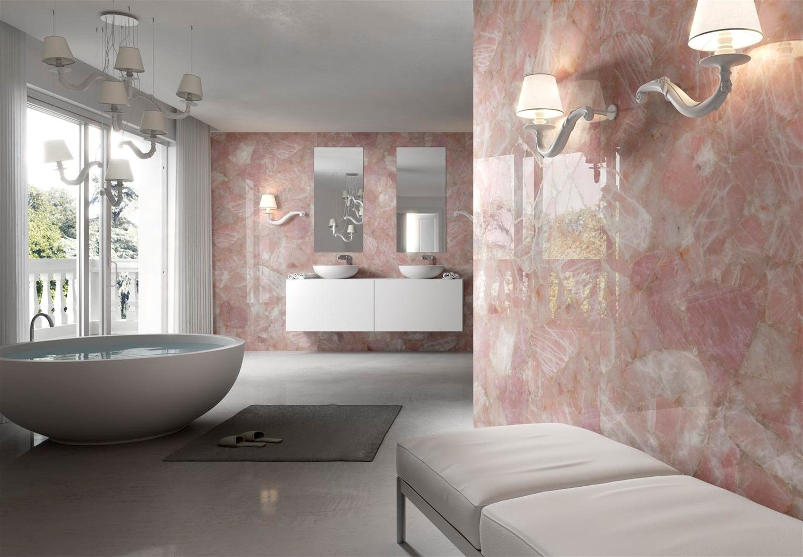 Banheiros com granito rosa