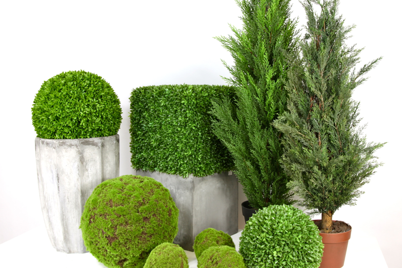 Plantas artificiais para decoração: Arbustos e ciprestes decorativos